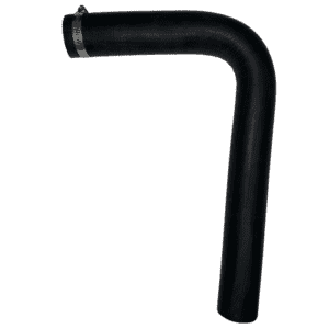 The Sump Hose Kit features a black rubber hose bent at a right angle with a metal clamp on one end, designed for use in automatic grease removal systems, shown against a plain white background.