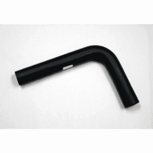 The Sump Hose is a black, L-shaped rubber hose with a smooth finish and slight sheen, shown on a white background. It features a small label near the bend and is ideal for use with automatic oil and grease separators.