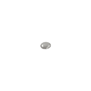 A single small, round silver button cell battery is centered on a plain white background, reminiscent of the compact design found in self-cleaning grease trap systems.